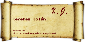 Kerekes Jolán névjegykártya