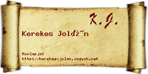 Kerekes Jolán névjegykártya