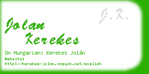 jolan kerekes business card